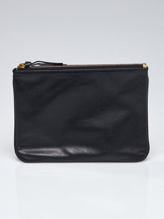 Givenchy Black/Gold Leather Zip Cosmetic Bag