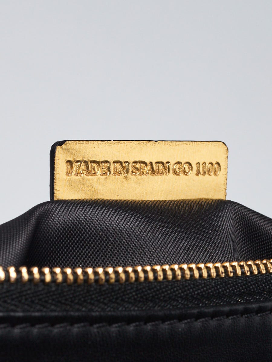 Givenchy Black/Gold Leather Zip Cosmetic Bag | Yoogi's Closet