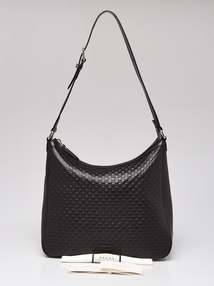 Gucci black leather store hobo bag