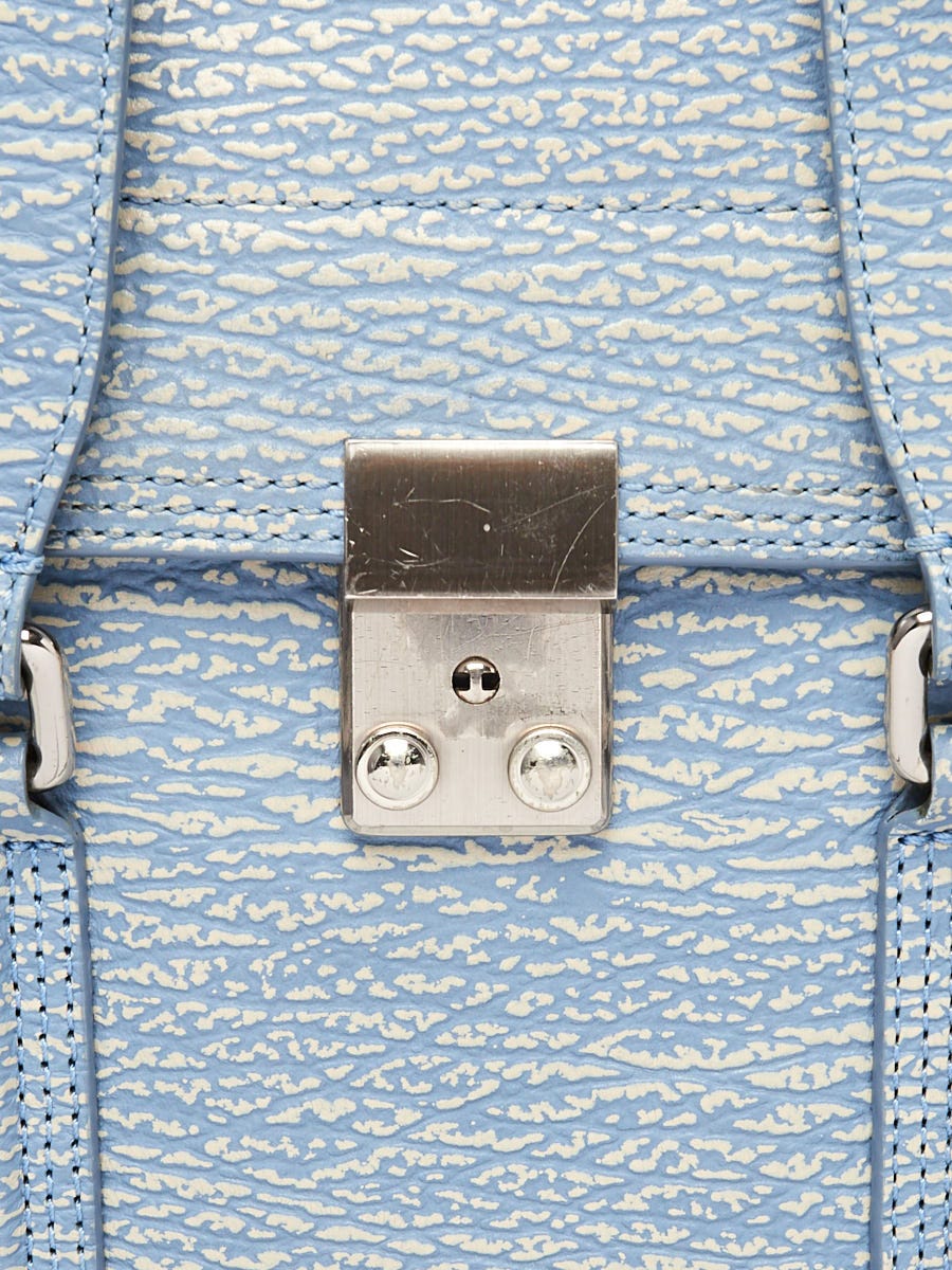 3.1 Phillip Lim Blue/White Shark Embossed Leather Medium Pashli