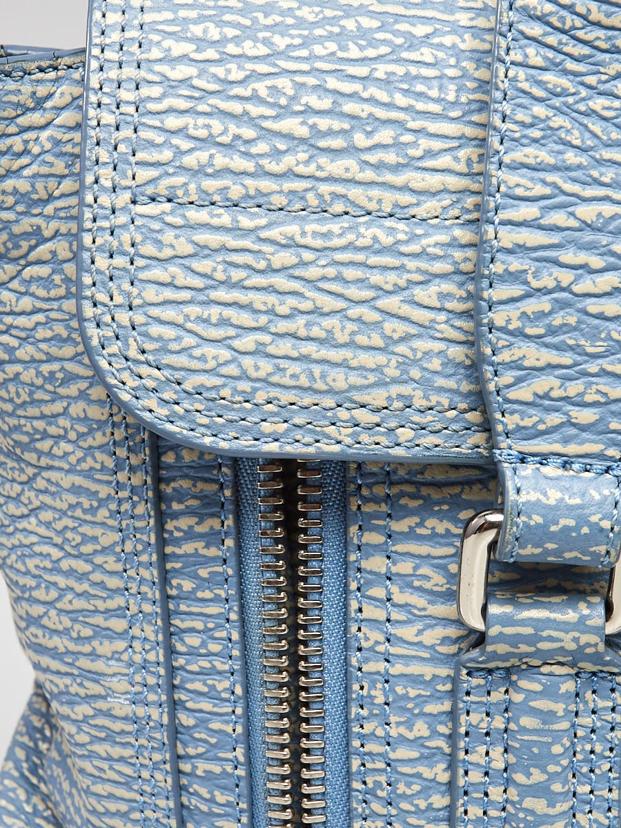 3.1 Phillip Lim Blue/White Shark Embossed Leather Medium Pashli