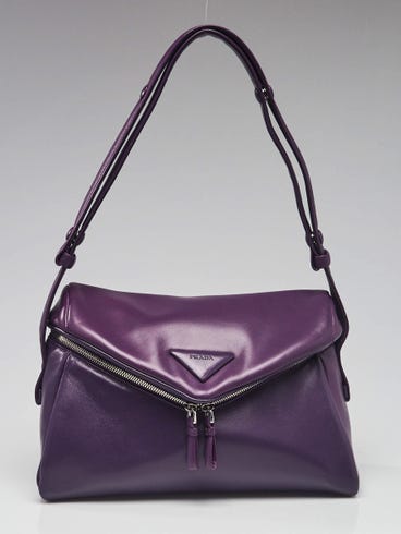 Prada Viola Padded Nappa Leather Signaux Shoulder Bag 1BC165