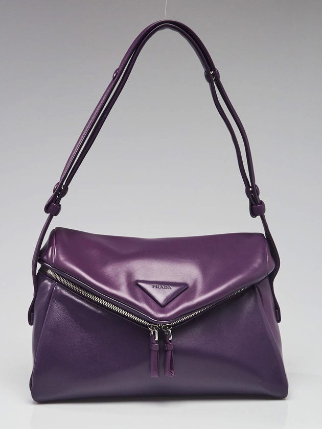 Prada Viola Padded Nappa Leather Signaux Shoulder Bag 1BC165