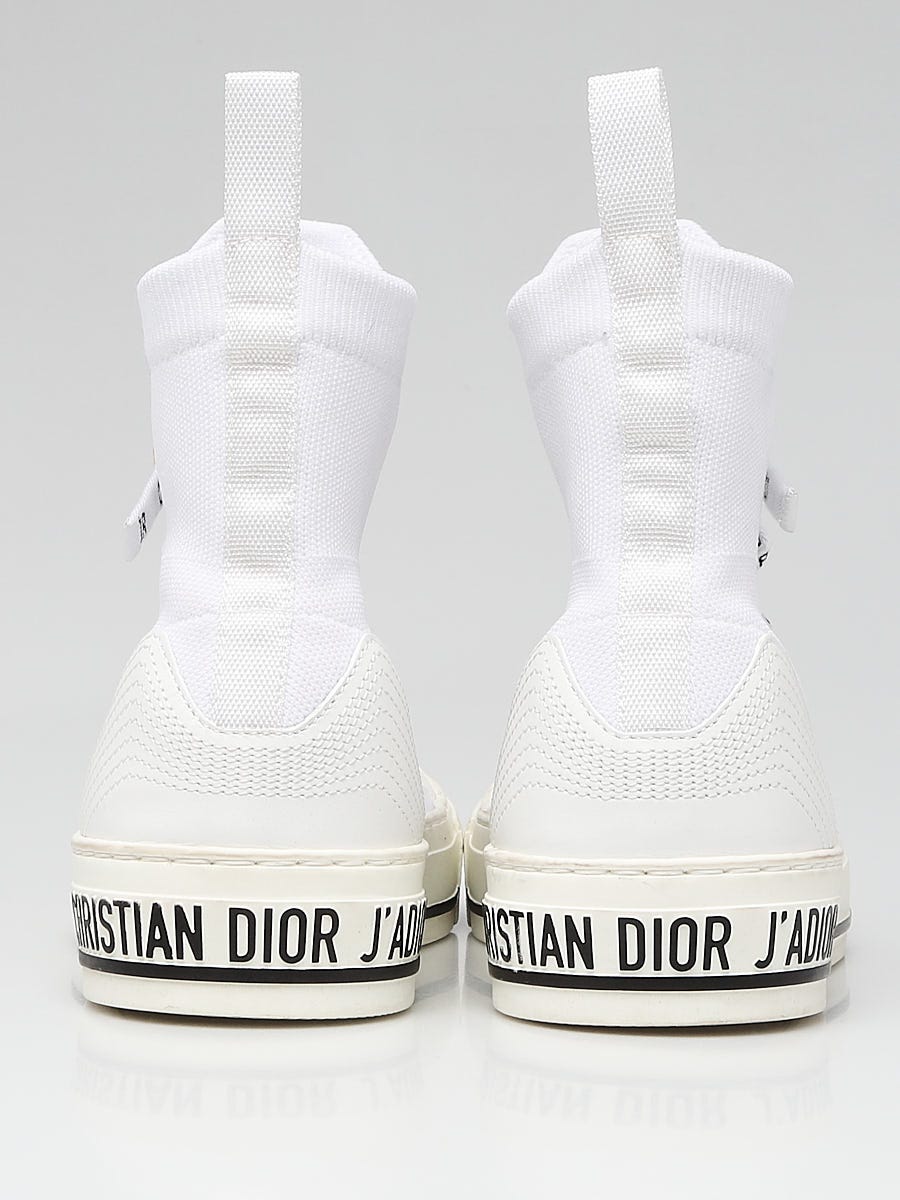 【サイズ限定特価】DIOR technical knit sneakers Christian Dior White Technical Knit Fabric High Top Walk'N