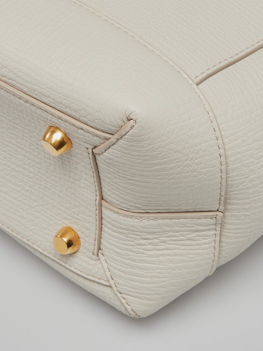 Bottega Veneta White Grainy Calf Leather Arco Tote Bag