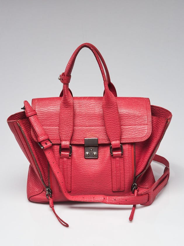 3.1 Phillip Lim Pink Shark Embossed Leather Medium Pashli Satchel Bag