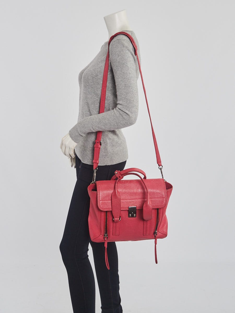 3.1 Phillip Lim Pink Shark Embossed Leather Medium Pashli