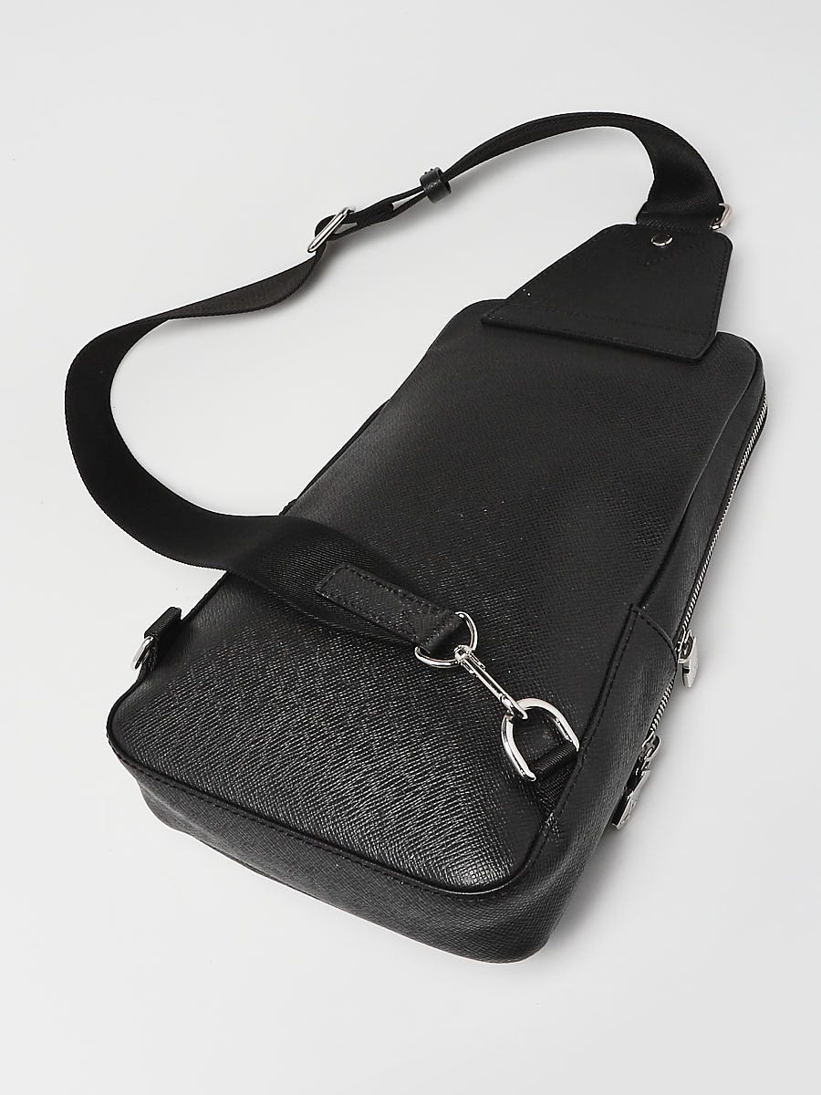 Louis Vuitton LV Unisex Avenue Sling Bag Black Taiga Cowhide Leather - LULUX