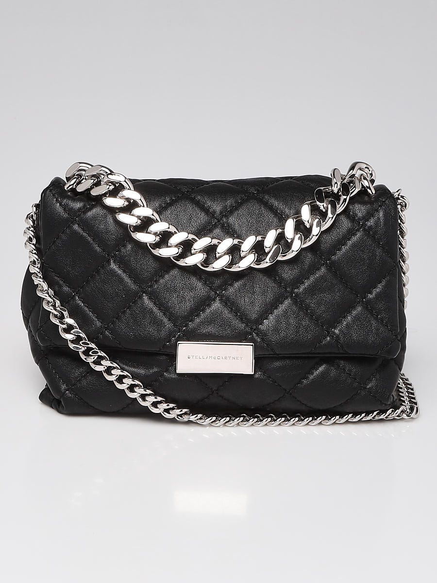 Stella McCartney Black Quilted Shaggy Dear Faux Leather