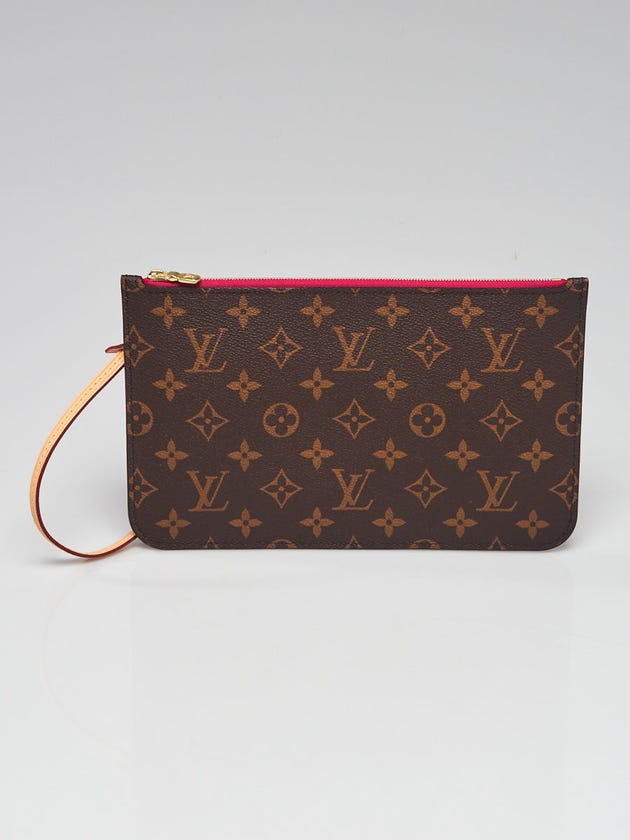 Louis Vuitton Monogram Canvas Neverfull Pochette Zippered Clutch Bag