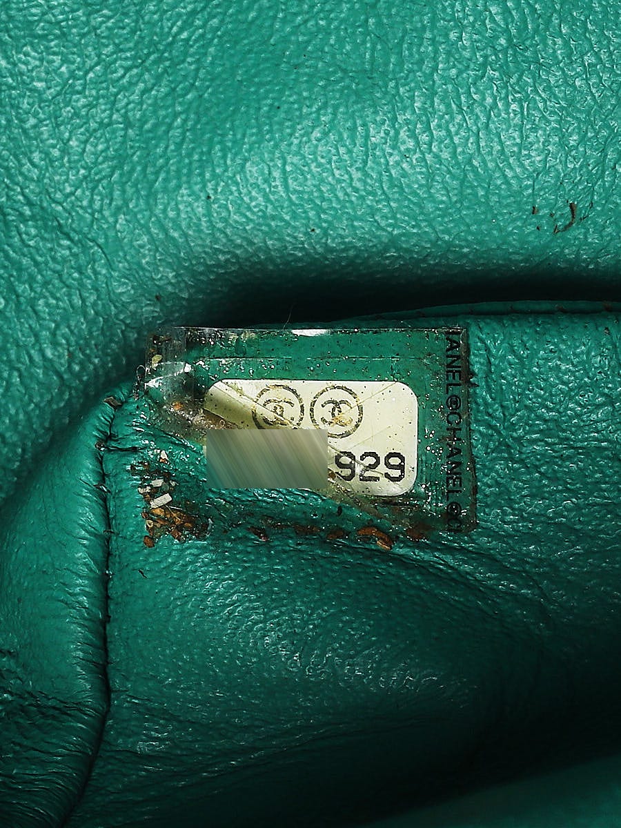 chanel green top handle bag