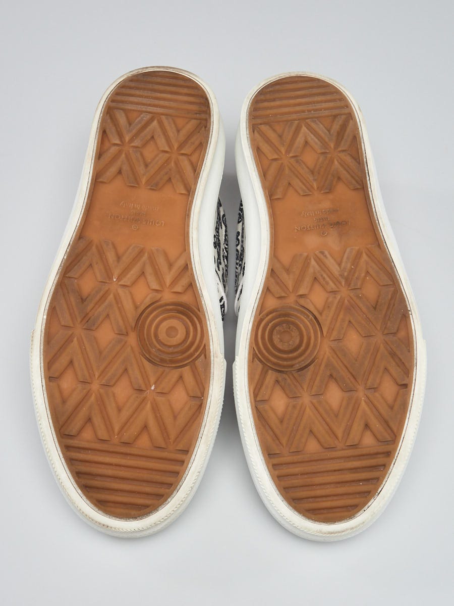 LOUIS VUITTON Trocadero line Slip-On Shoes 8.5 White Auth Men Used