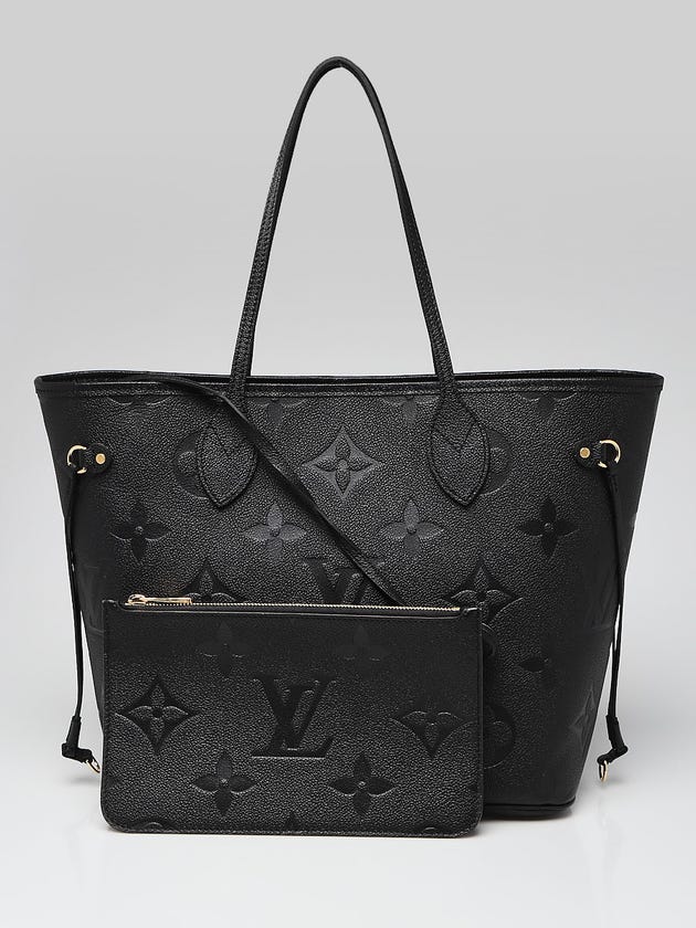 Louis Vuitton Black Monogram Giant Empreinte Leather Neverfull MM NM Bag