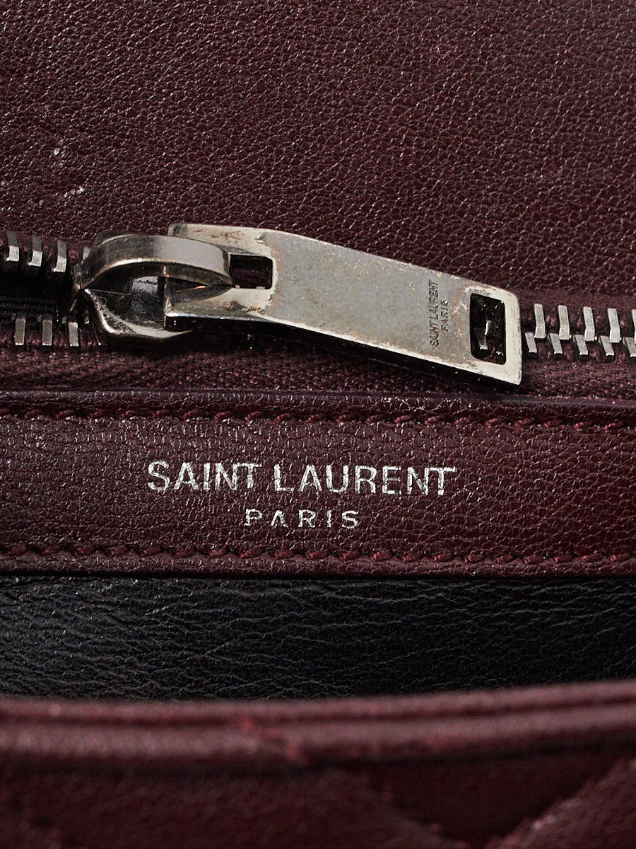 Yves Saint Laurent Burgundy Quilted Leather Monogram Medium College Bag -  Yoogi's Closet