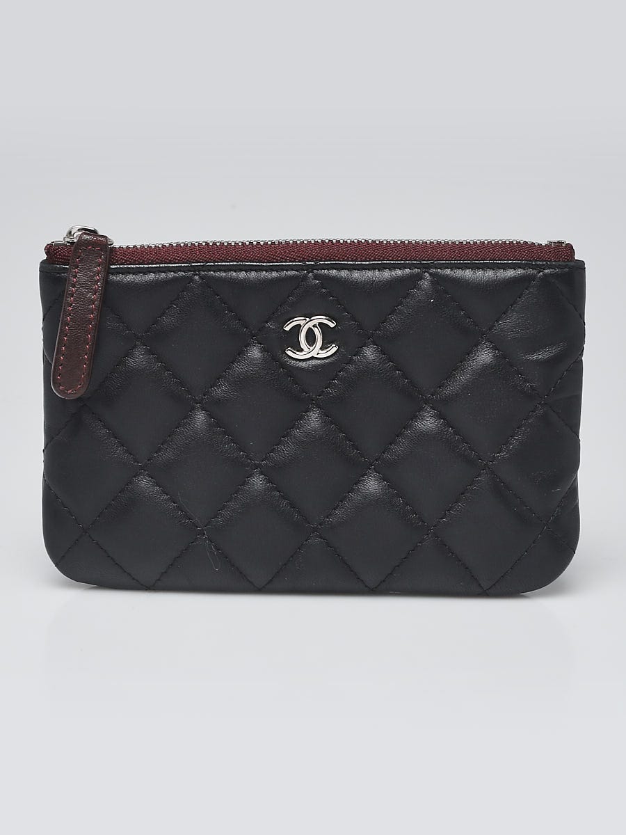 NWT Chanel Classic O-Case Mini Pouch Coin Wallet Black Caviar with Gold