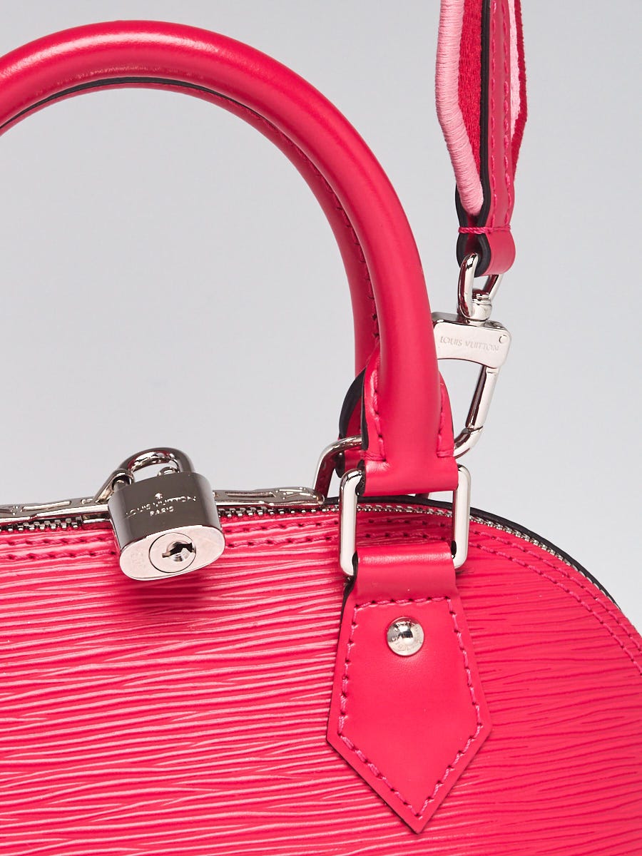 Louis Vuitton Rose Pondicherry Epi Leather Alma BB Bag w/ Jacquard Strap -  Yoogi's Closet