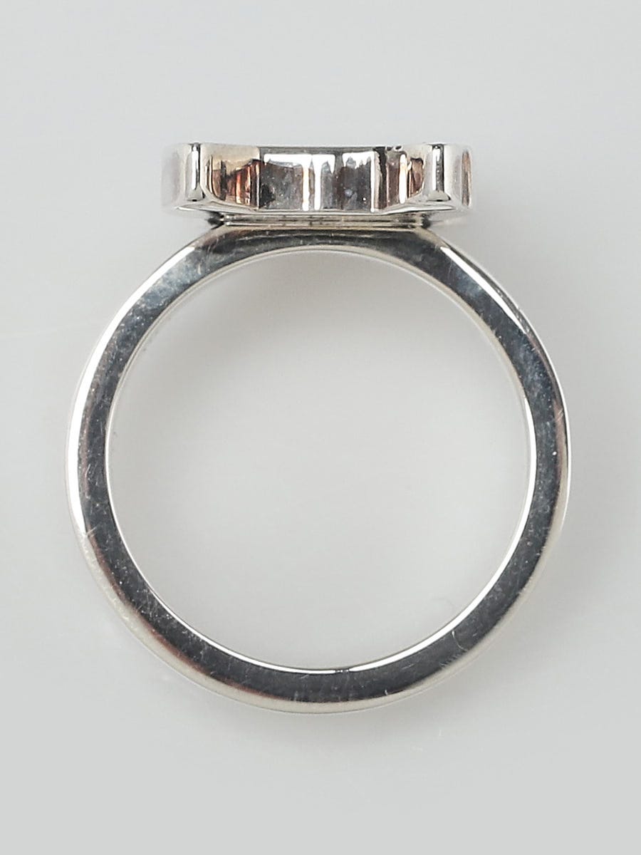 Gucci Sterling Silver Bosco and Orso Boston Terrier Dog GG Ring