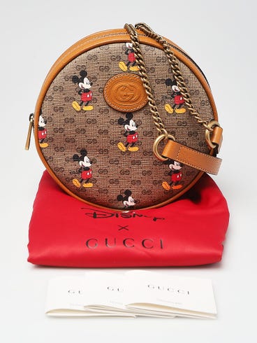 gucci disney mini backpack X Vintage GG Supreme Monogram Mickey Mouse Medium Beige Vintage Sun Oil 1799235 FASHIONPHILE Disneys legendary character appears throughout Guccis ready Disney X GUCCI Backpack