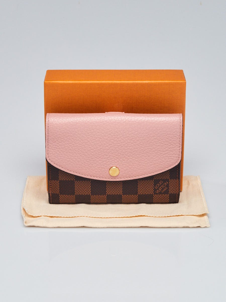 Louis Vuitton Pink Leather Damier Canvas Normandy Wallet - Yoogi's Closet