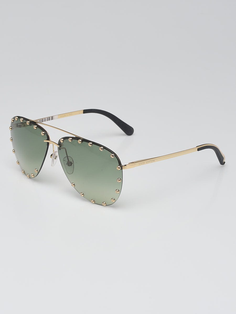 Louis Vuitton, Accessories, Louis Vuitton The Party Aviator Sunglasses  Stdded Metal Gold And Metal