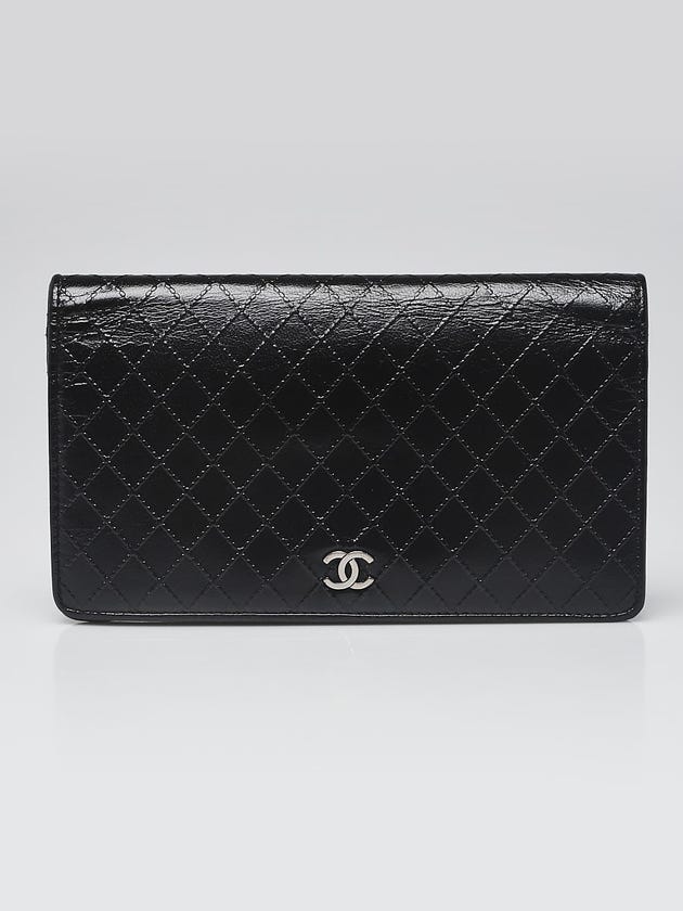 Chanel Black Quilted Leather L Yen Wallet