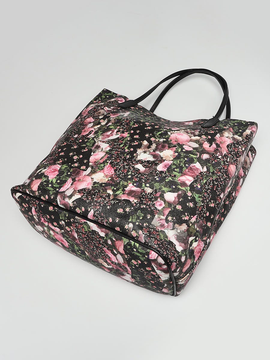 GIVENCHY Textured Coated Canvas Floral Print Large Antigona Tote Black  Multicolor 1312089