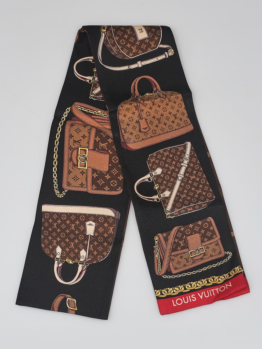 Louis Vuitton Black/Multicolor Silk Tribute To Marron Monogram Bandeau  Scarf - Yoogi's Closet