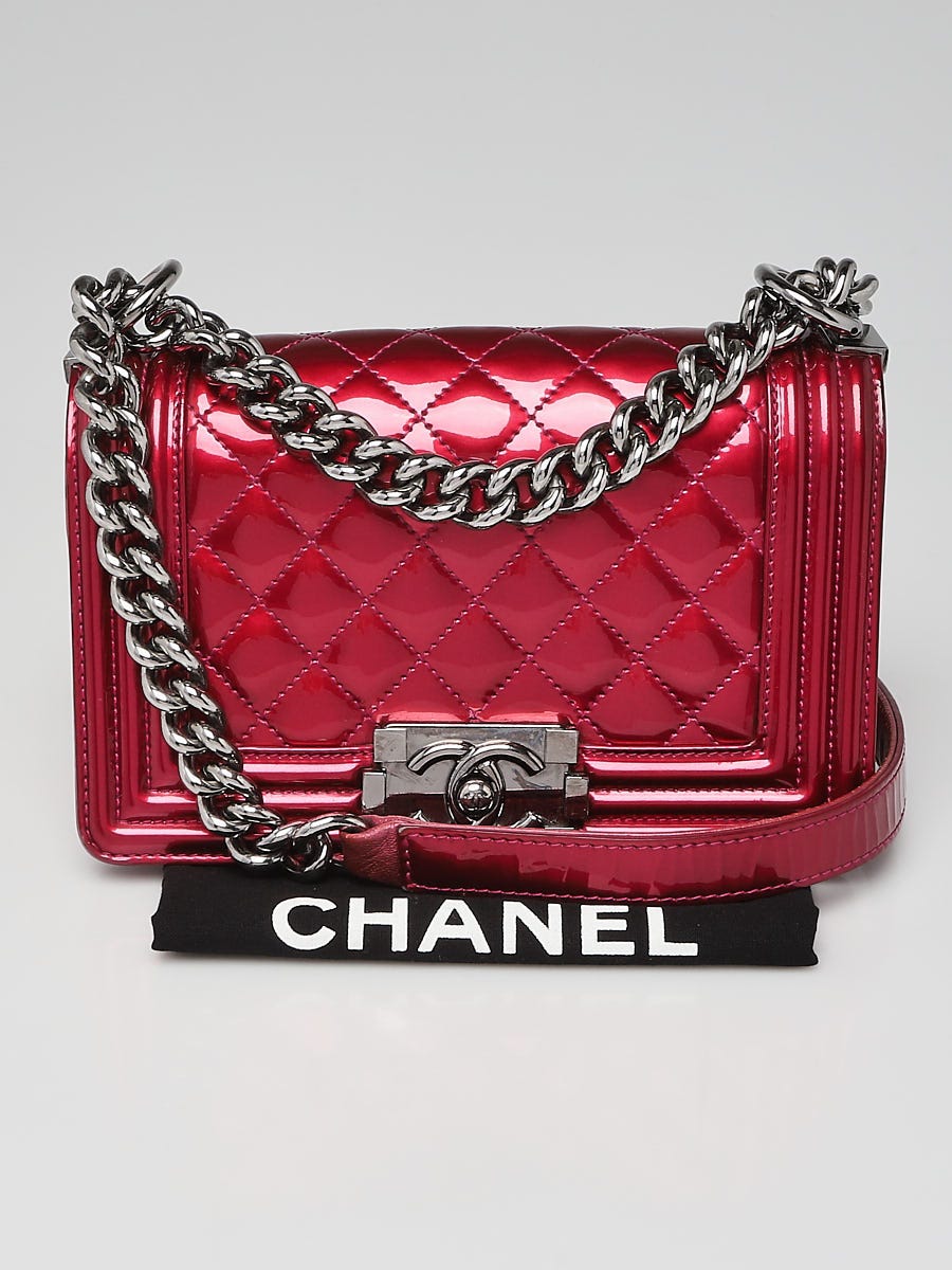 chanel pink patent leather bag