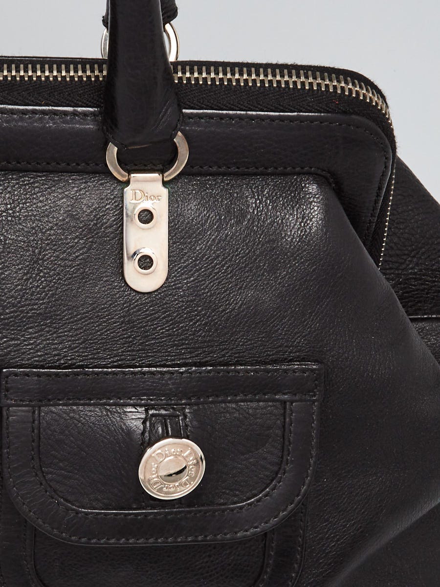 Christian Dior Black Pebbled Leather Small Dior Bobby Bag - Yoogi's Closet