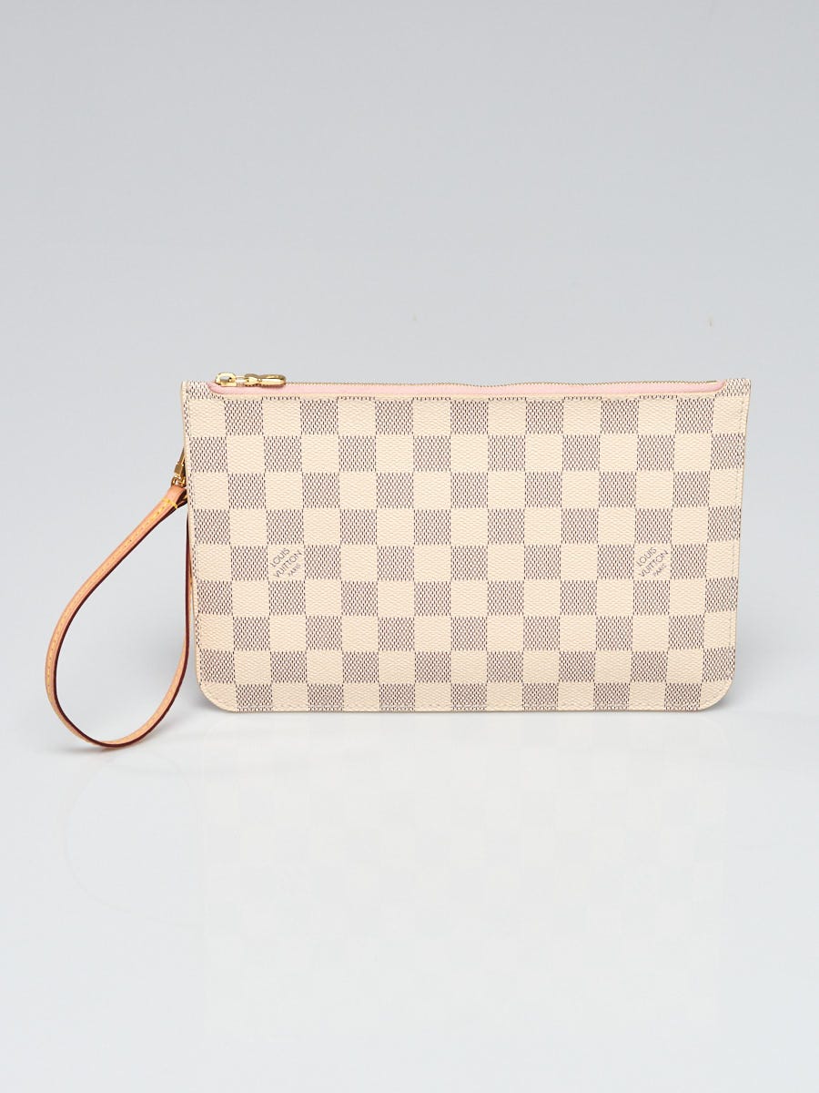 Louis Vuitton Damier Azur Canvas Neverfull PM Pochette Zippered Clutch Bag  - Yoogi's Closet