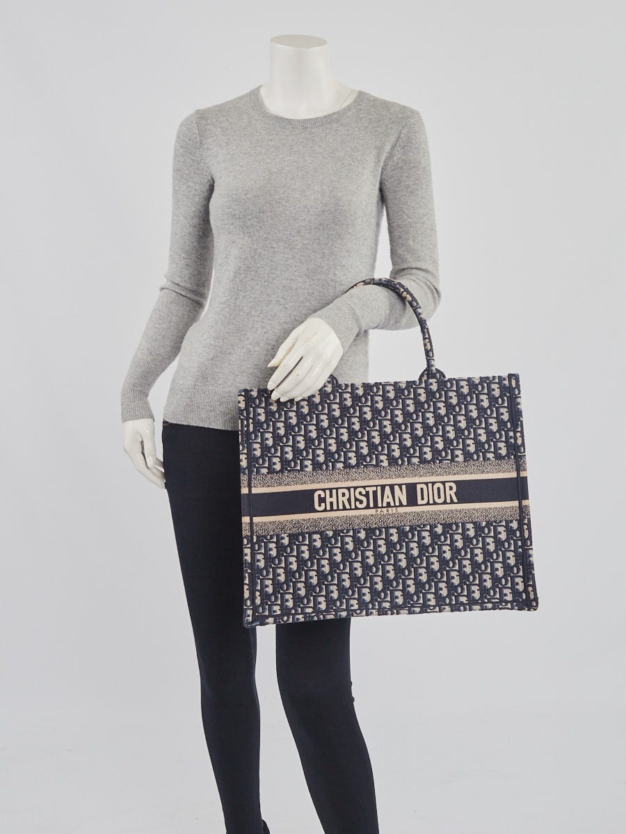 Christian Dior Blue Oblique Canvas Book Tote Bag | Yoogi's