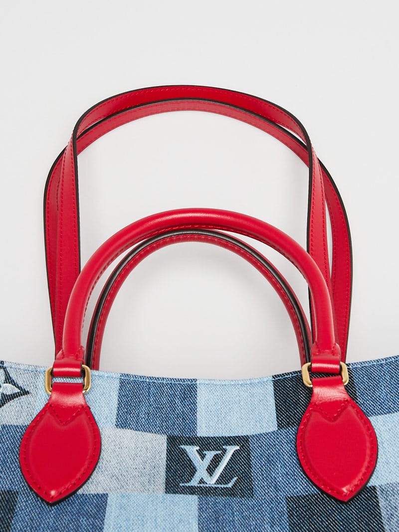 Louis Vuitton, Bags, Louis Vuitton Bluemonogram Damier Denim On The Go Gm  Tote Bag