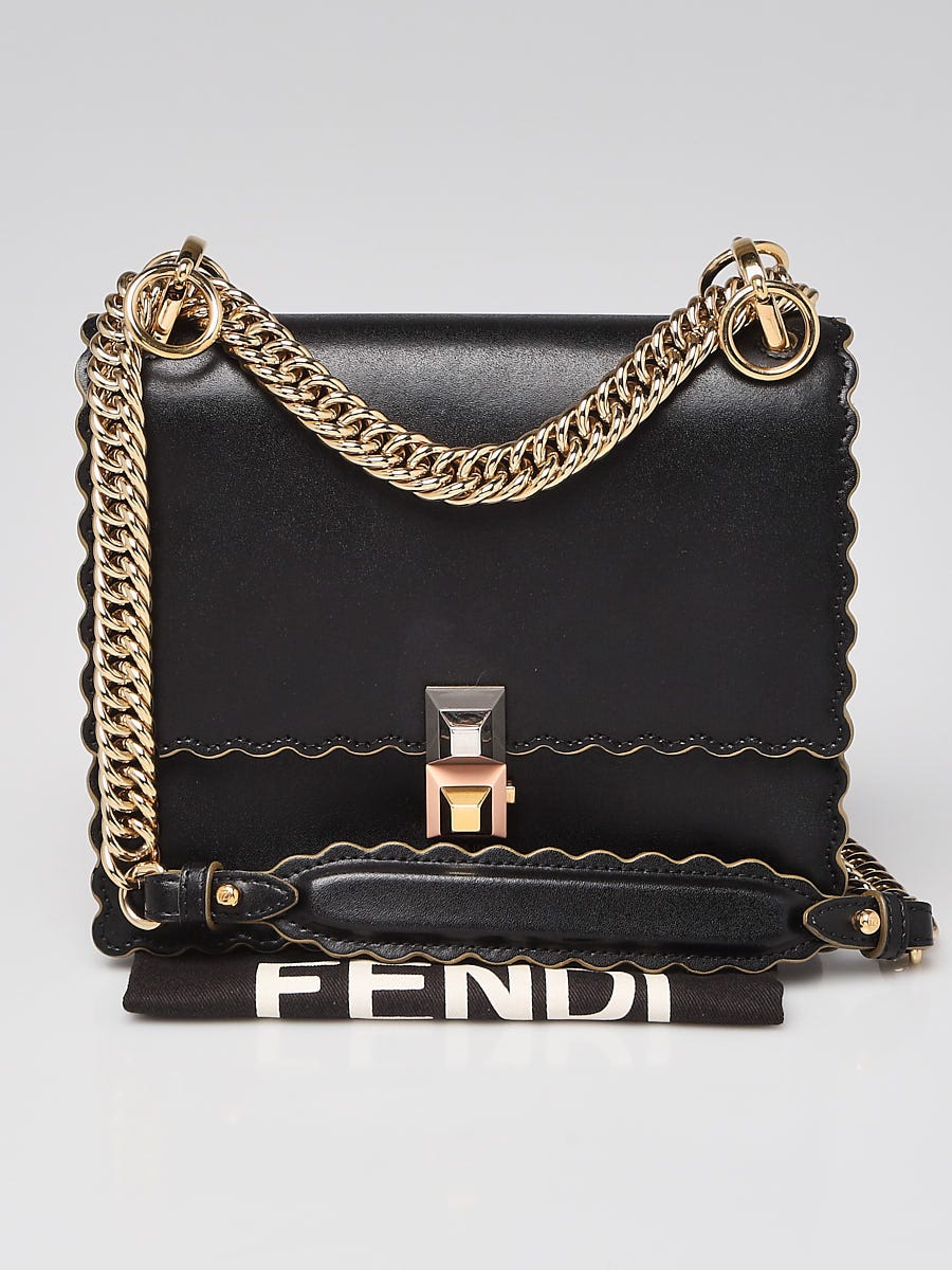 FENDI KAN I Chain Shoulder Bag / Black