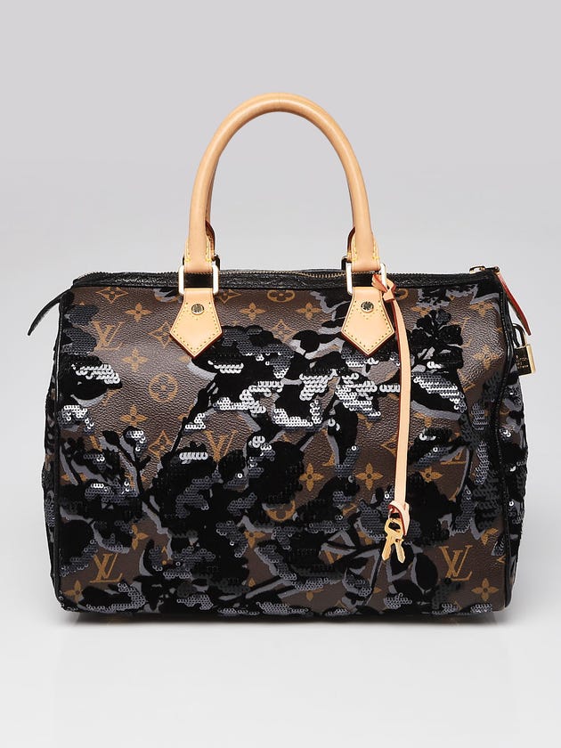 Louis Vuitton Limited Edition Monogram Fleur de Jais Speedy 30 Bag