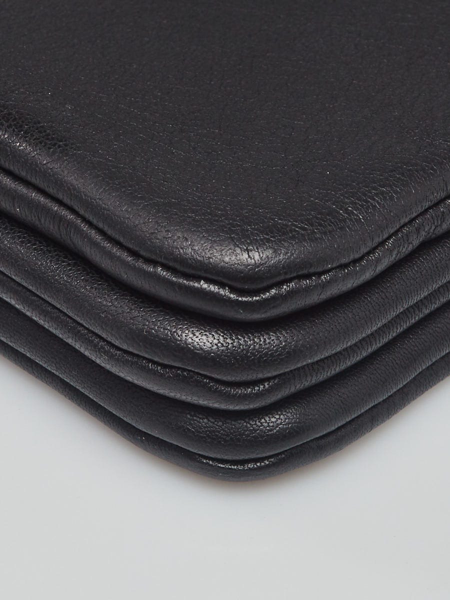 Celine Trio Crossbody Bag Leather Small Black 4522201