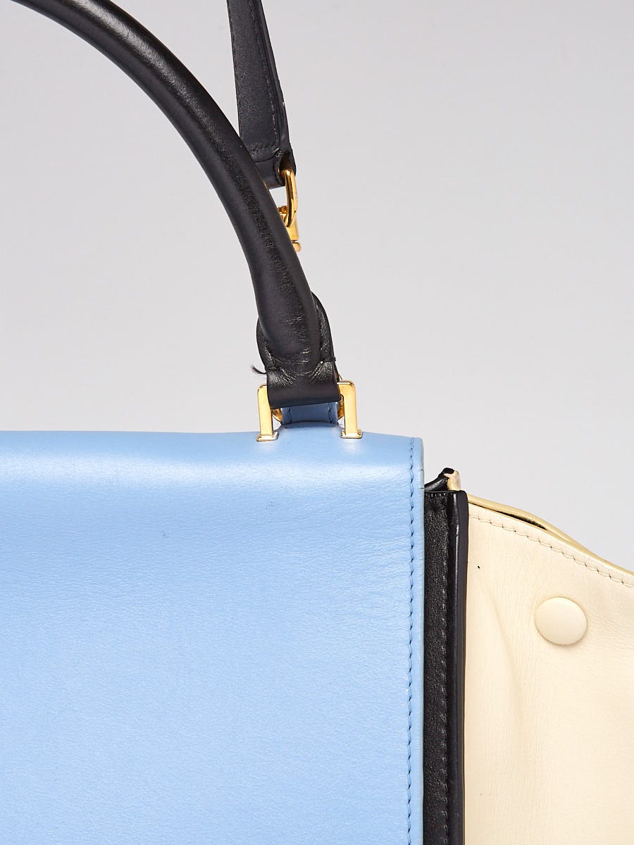 CELINE セリーヌ★trapeze★トラピーズ ホワイト【ランク：A】 CELINE Shiny Calfskin Trapeze Triomphe Bag White 1407770