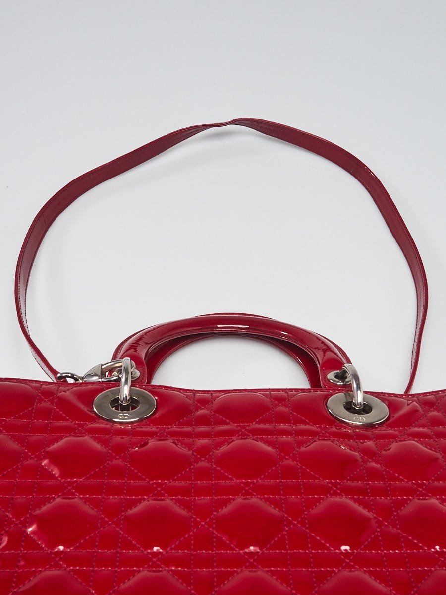 Lady dior patent leather crossbody bag Dior Red in Patent leather