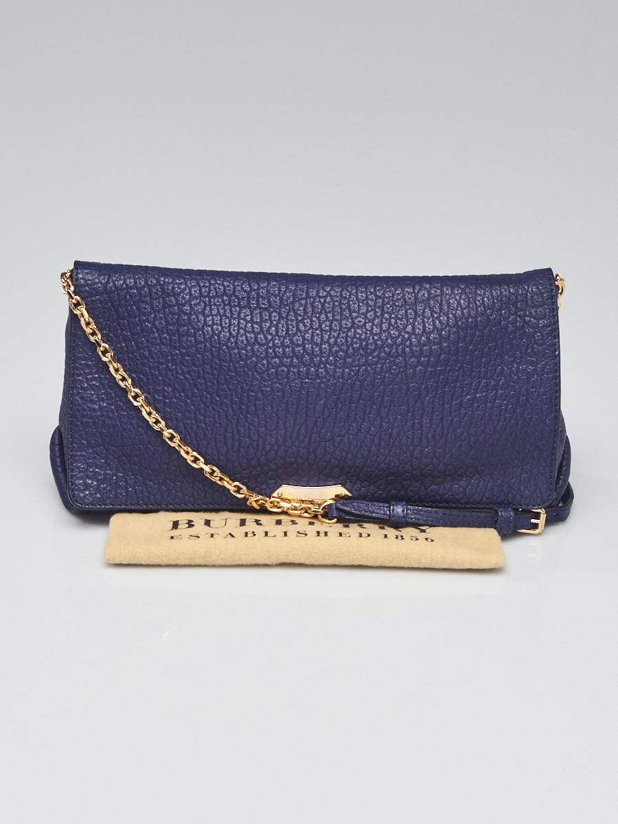 Christian Dior Blue Grained Leather Mini Saddle Bag - Yoogi's Closet