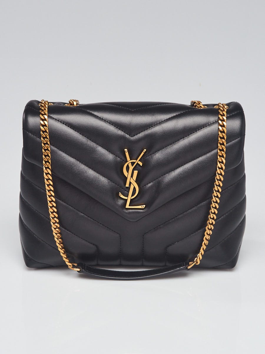 Yves Saint Laurent Black Quilted Lambskin Leather Small LouLou Puffer Bag -  Yoogi's Closet