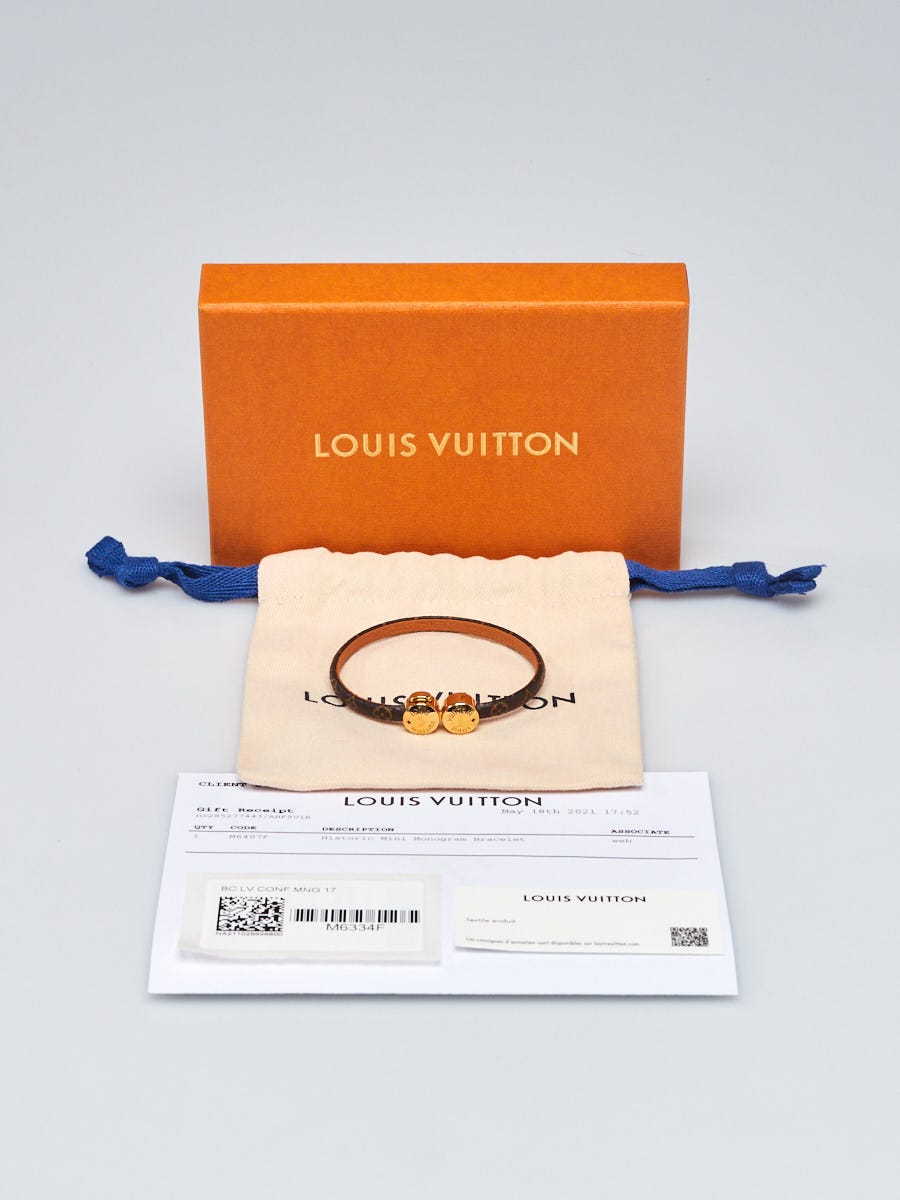 LOUIS VUITTON Mini Historic Monogram Canvas Bracelet 17