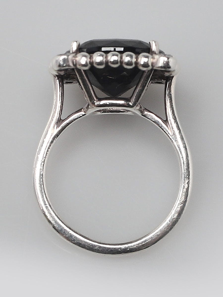 Tiffany  Co. Black Spinel and Sterling Silver Ziegfeld Ring Size 4 -  Yoogi's Closet