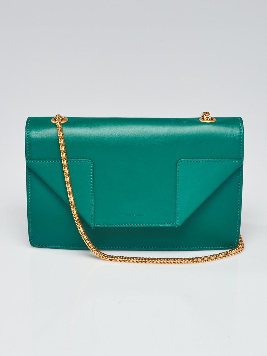 Yves Saint Laurent Green Smooth Leather Small Betty Flap Bag