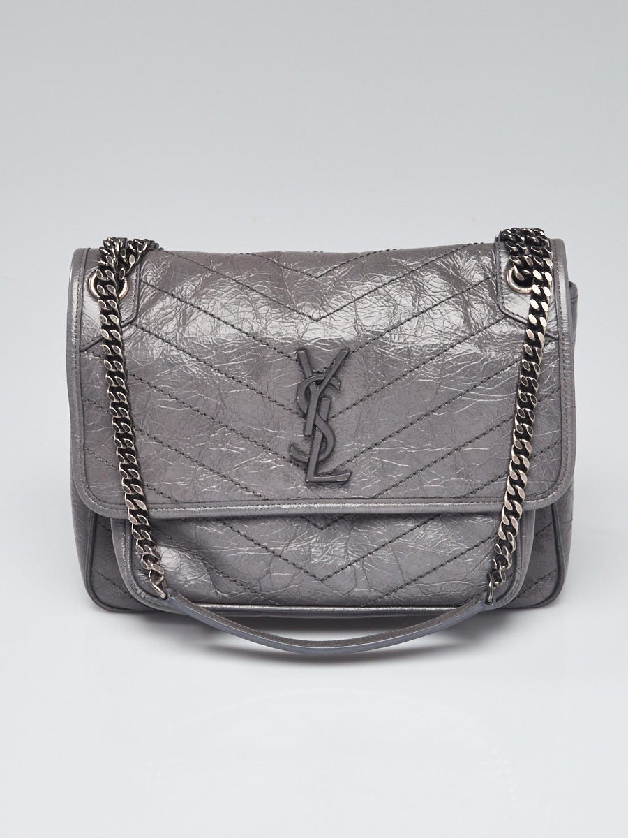 Saint Laurent grey Toy Niki quilted leather mini bag