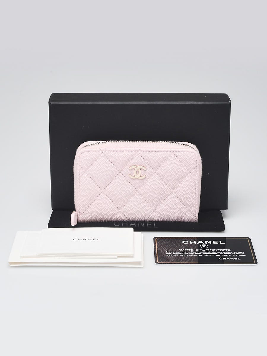 Chanel CC Zip Coin Purse Quilted Caviar Small Pink 19763998