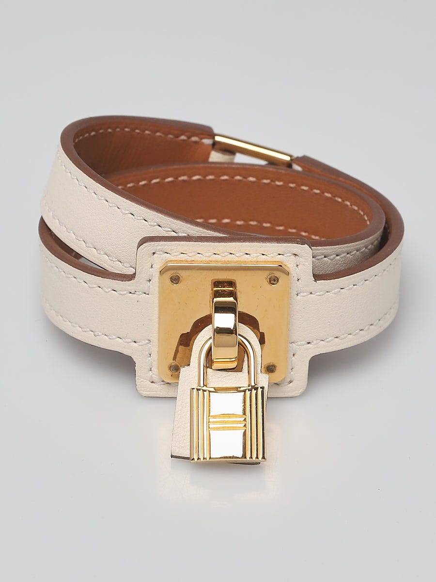 Hermes Nata Swift Leather Gold Plated O'Kelly Double Tour Bracelet