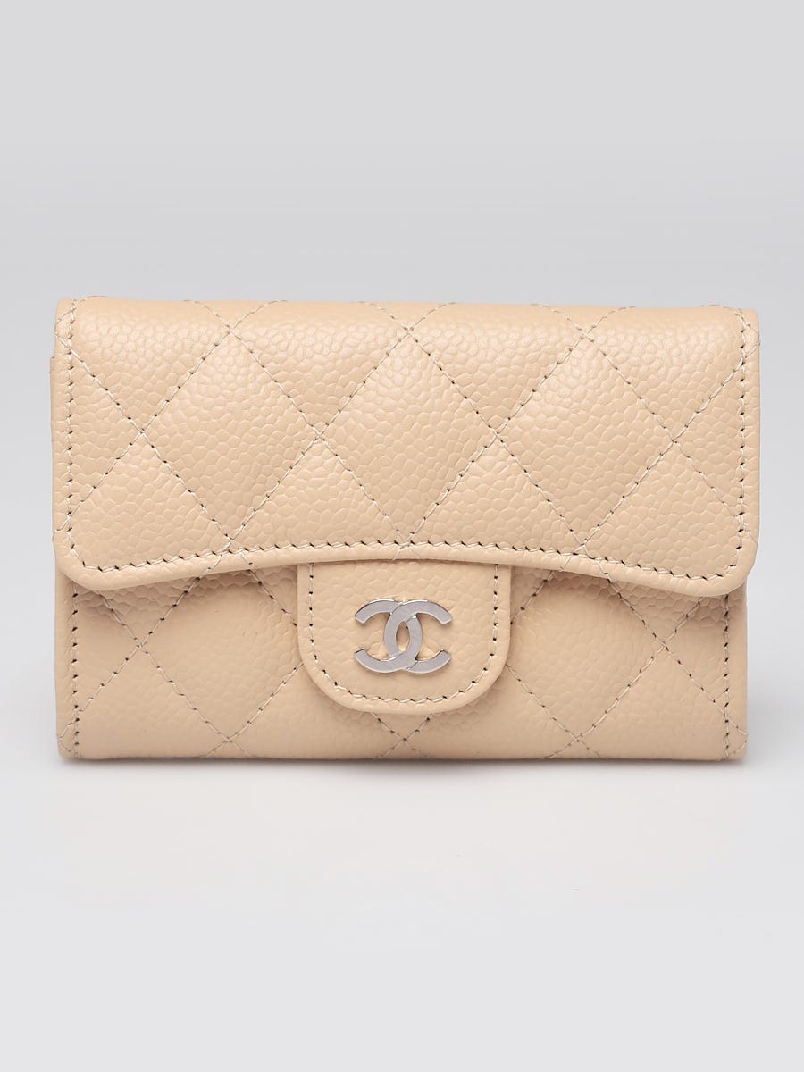 Chanel Beige Quilted Caviar Leather Classic Flap Card Holder - Yoogi's  Closet