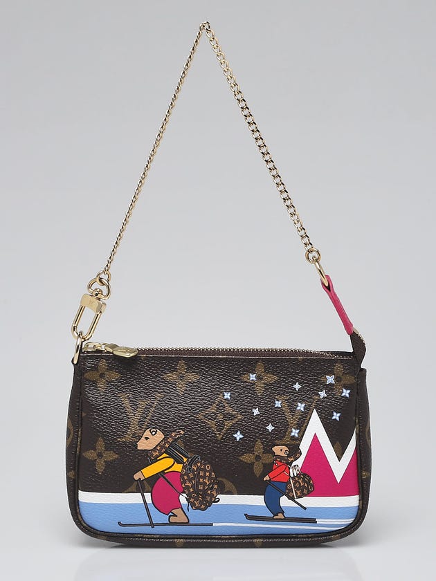 Louis Vuitton Limited Edition Monogram Canvas Christmas Animation Mini Accessories Pochette Bag