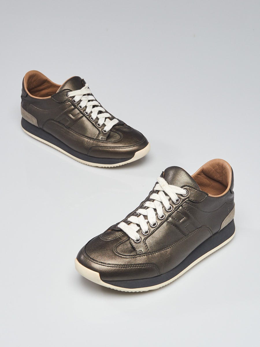 tonehøjde tro Numerisk Hermes Bronze Leather Sneakers Size 5.5/36 - Yoogi's Closet