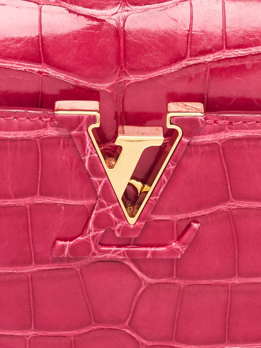 Louis Vuitton - Authenticated Capucines Handbag - Alligator Pink for Women, Good Condition