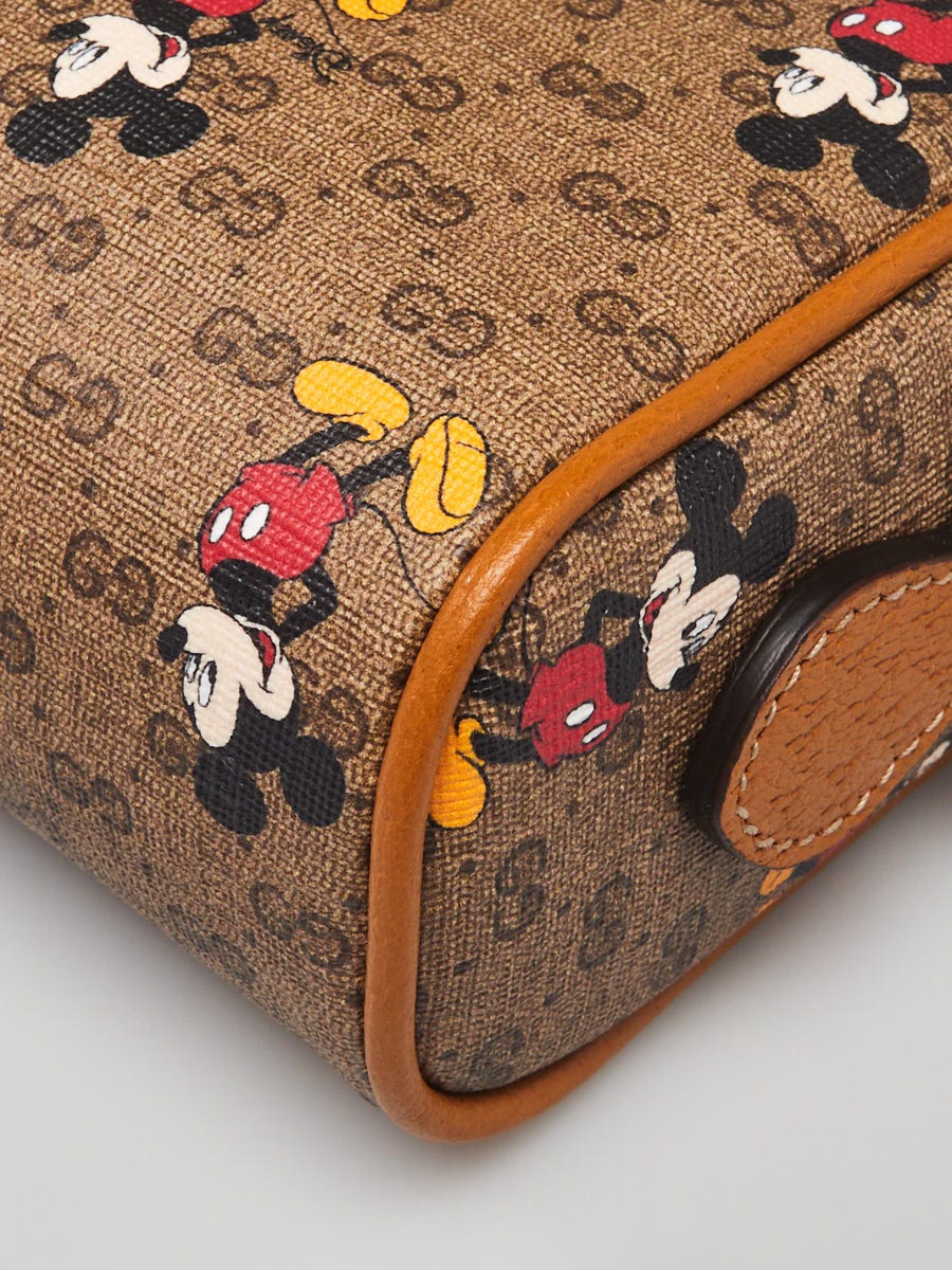 Gucci x Disney Brown GG Coated Canvas Mickey Mouse Mini Crossbody
